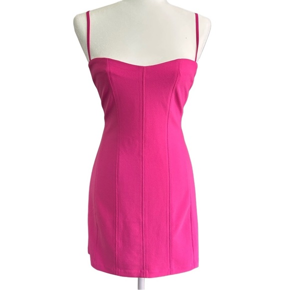 Abercrombie & Fitch Corset Clasp-Back Spaghetti Strap Pink Mini Dress Size Small - Picture 6 of 16